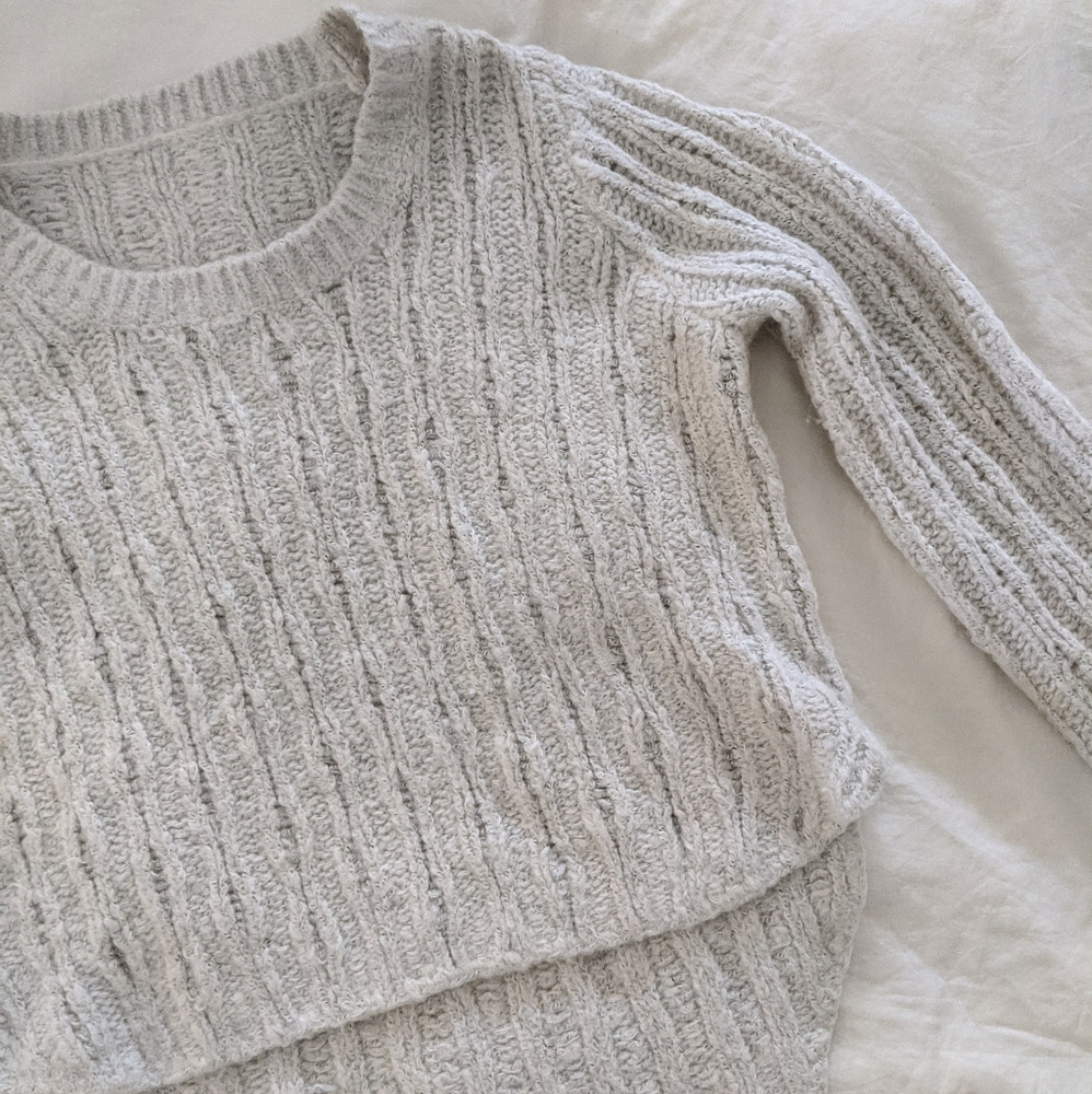 Soft light grey cropped sweater
